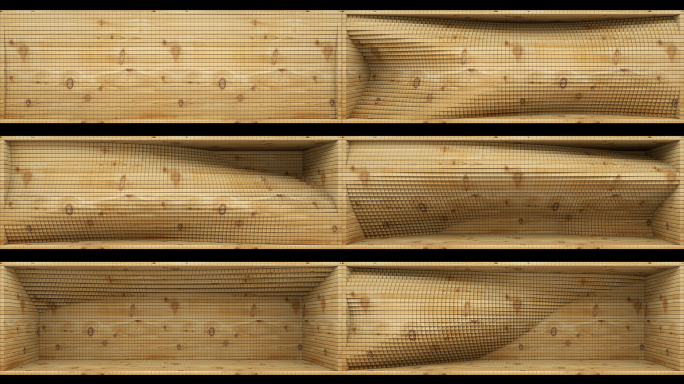 【裸眼3D】原木纹理方块空间墙体矩阵艺术
