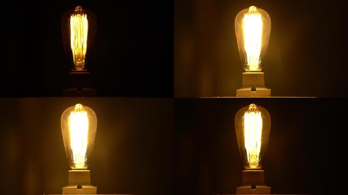 老式爱迪生灯泡发光智慧电能