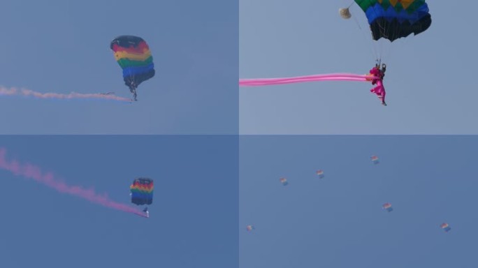 实拍航空跳伞比赛(4K)