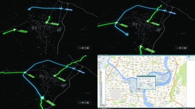 【4K】城市区位交通路网地图