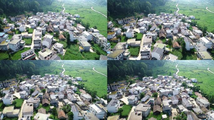 4K航拍贵州乡村村民聚居地