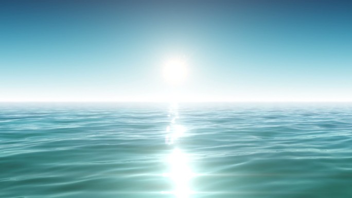 大海和太阳倒影涟漪闪光