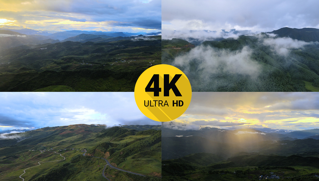 4K四川唯美航拍穿过云层