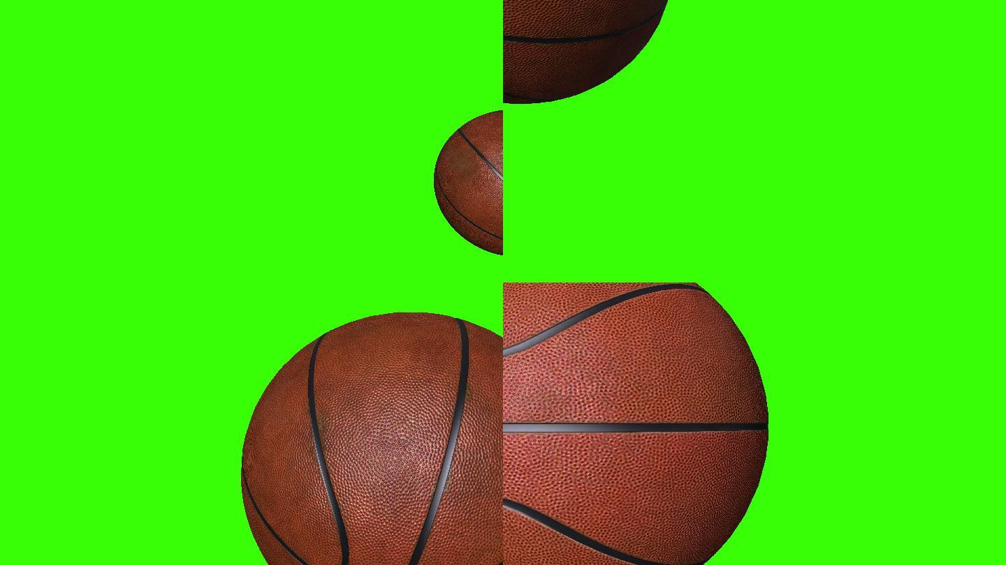 篮球-绿色屏幕上的3D运动对象动画