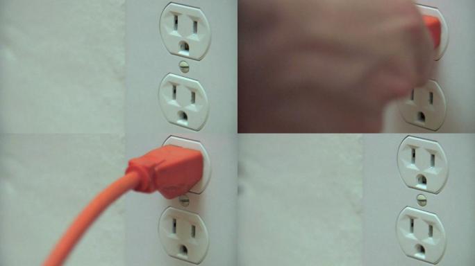 插入电源插座的电源插头。