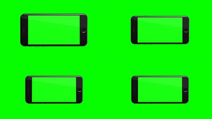 绿色背景上的智能手机