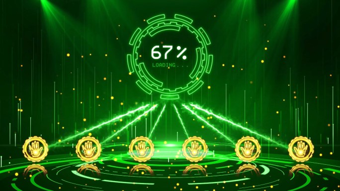 绿色能量百分比加载启动仪式pr模板