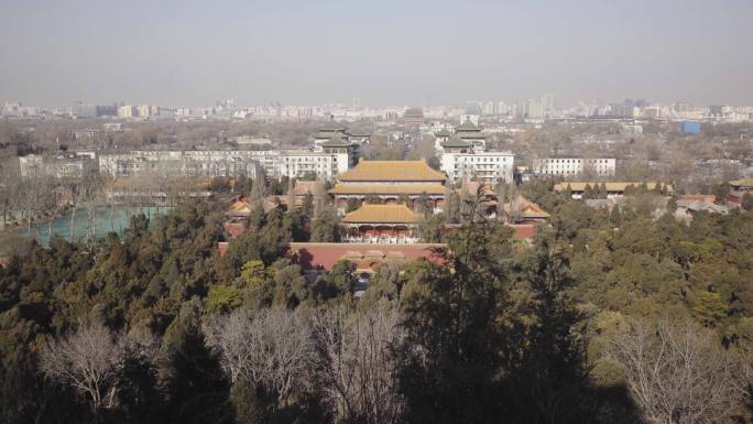 北京景山公园俯瞰4k北京城