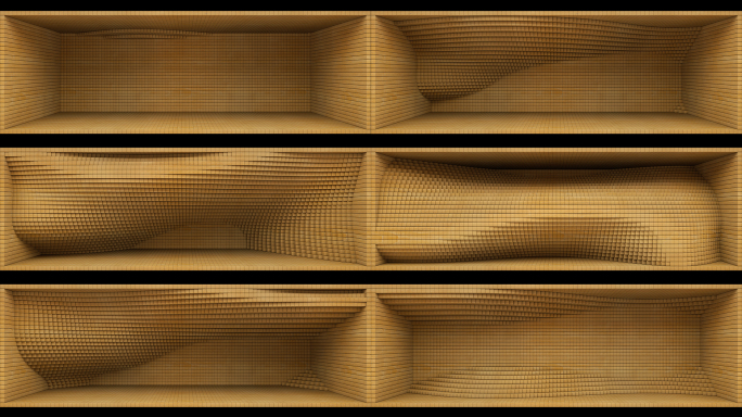 【裸眼3D】原木方块波形矩阵空间墙体艺术