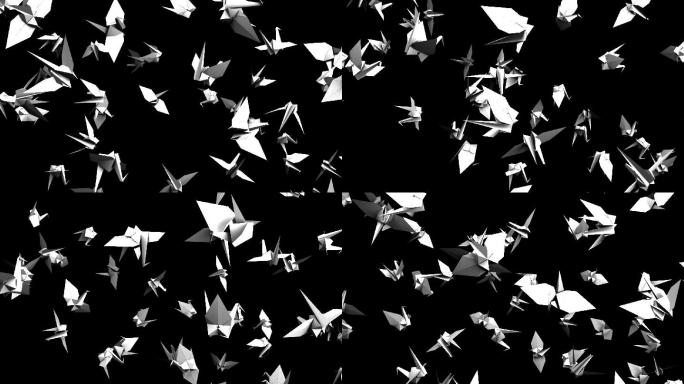 黑色背景上的折纸鹤