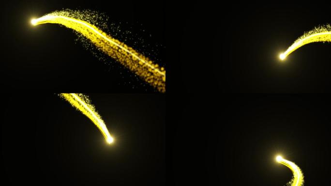 6款金色粒子灯光元素透明通道视频