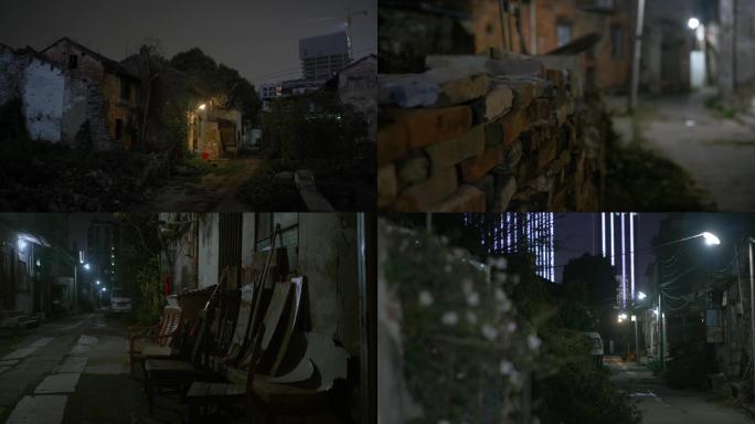 广州黄埔区鱼珠街拆迁前夜景