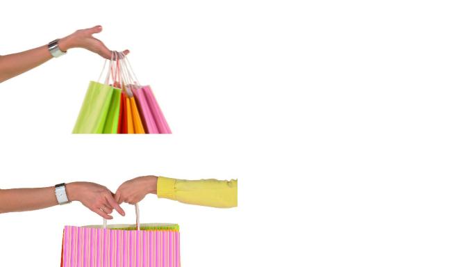 礼品袋商场商业品牌导购超市人流量逛街消费