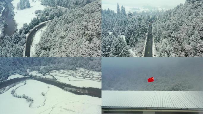 西藏林芝鲁朗林海雪景 高原风光 西藏雪景