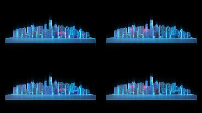 全息建筑虚拟城市沙盘带通道视频素材