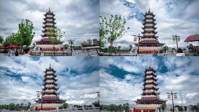 太原方特大范围延时蓝天白云4k