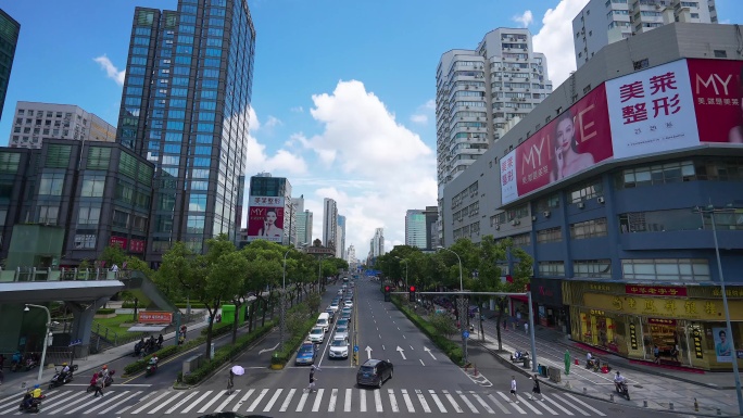 宁波 海曙 街道 车流 延时