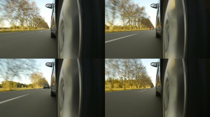 在乡村公路上行驶行车记录仪视频底视角风光