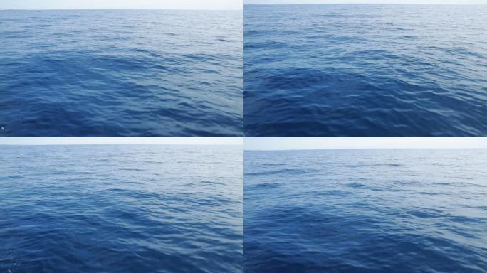海上巡航大海海水低角度低视角航拍