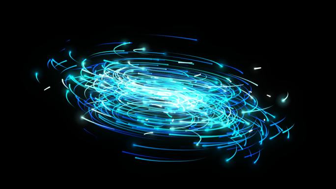 蓝色粒子漩涡2-透明通道