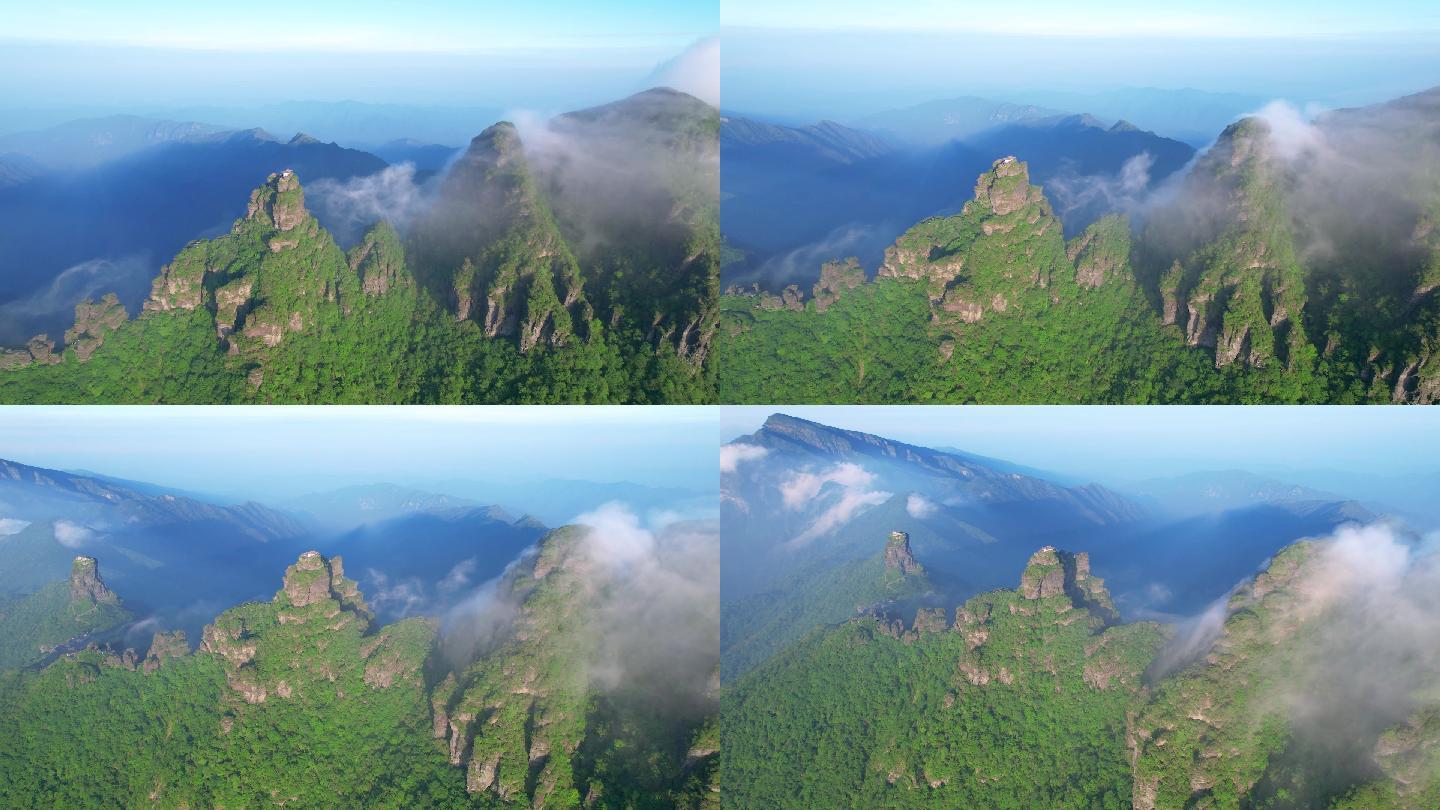 航拍贵州铜仁梵净山风景区