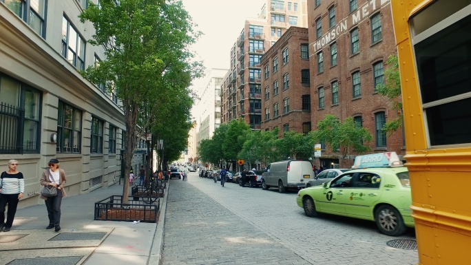 纽约市的街道外国都市公交车视频素材街景街