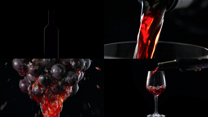 红酒葡萄酒倒酒红酒杯升格视频素材