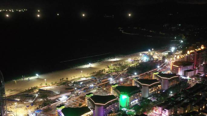 深圳盐田大梅沙依山面海听浪声  夜景