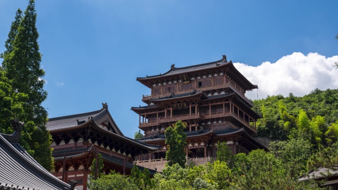 杭州市径山寺风光延时