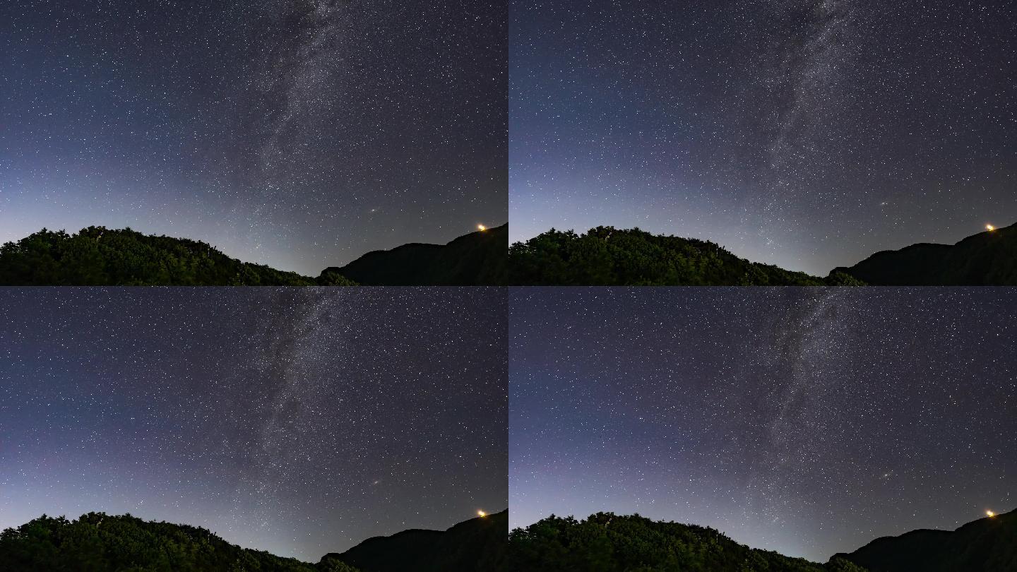 夜晚大山星空延时摄影4K