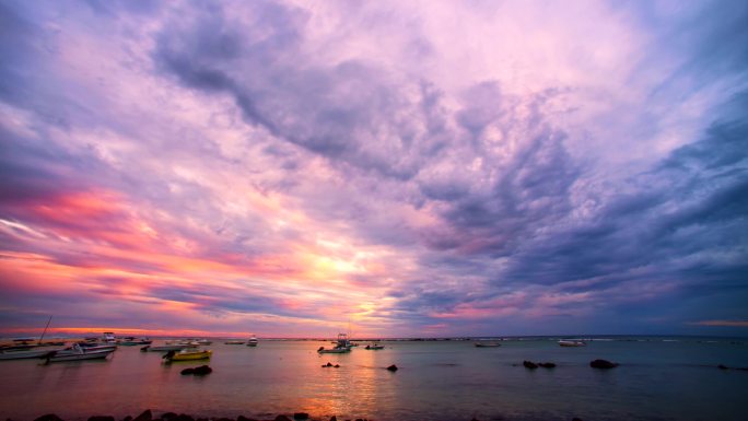 美丽海上余晖延时