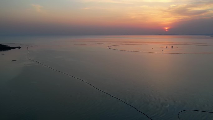 苏州太湖黄昏4K航拍