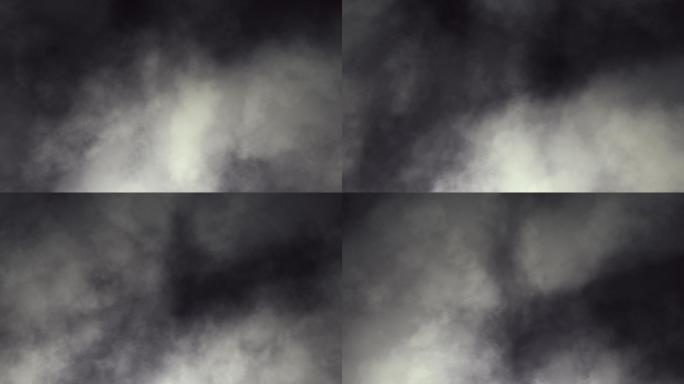黑色旋转烟雾云循环动画