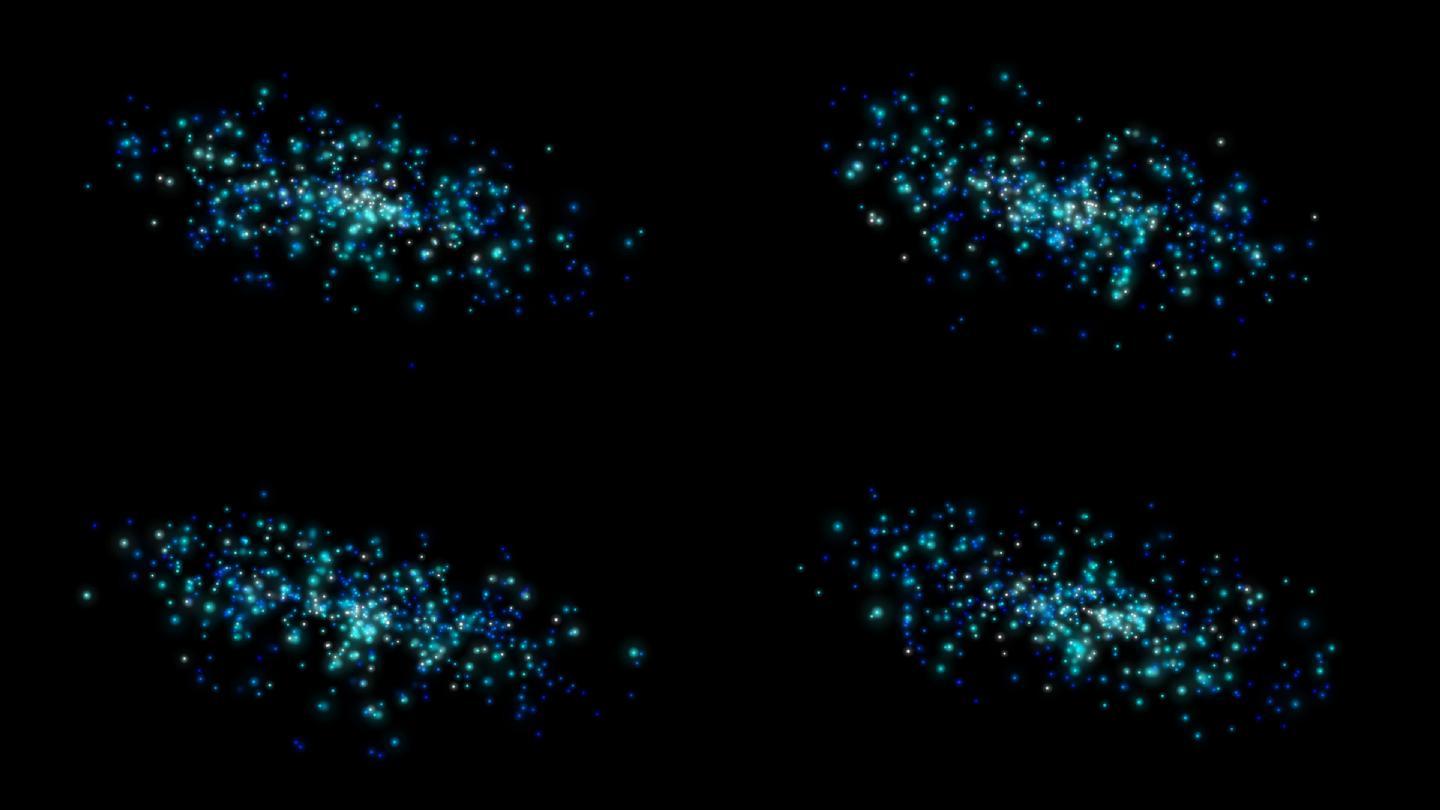 蓝色粒子旋转-无缝循环+透明通道
