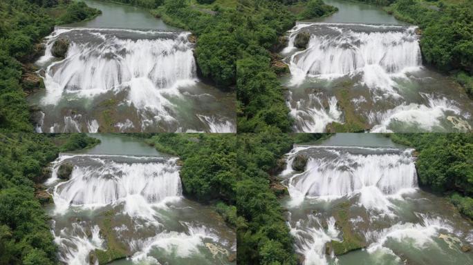航拍贵州黄果树陡坡塘瀑布