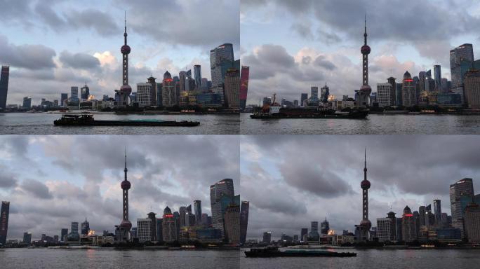 上海外滩东方明珠延时拍摄素材