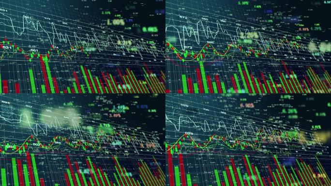 金融大数据股票市场K线分时图曲线背景视频