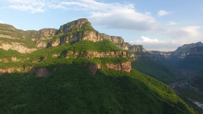 航拍林州太行山系山体石板岩