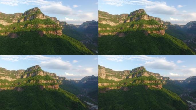 航拍林州太行山系山体石板岩