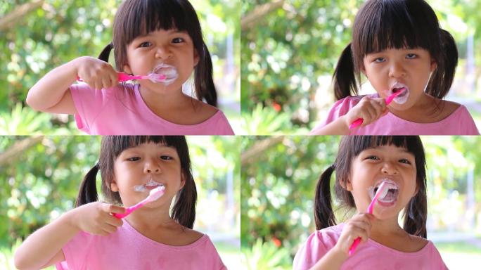 刷牙的小女孩保护牙齿宣传片