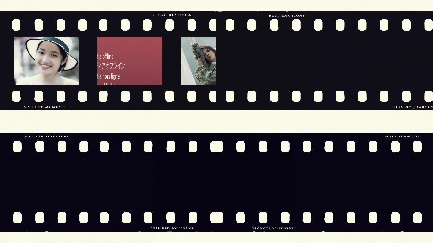 pr模板 复古怀旧电影相册胶卷回忆