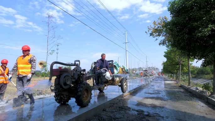 农村 振兴 公路 修路 施工 挖土