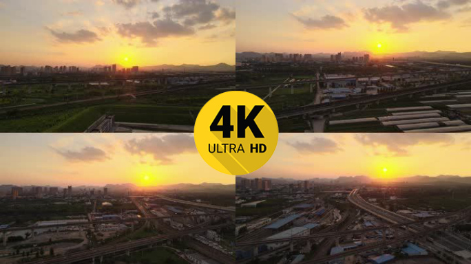 4K火车桥夕阳