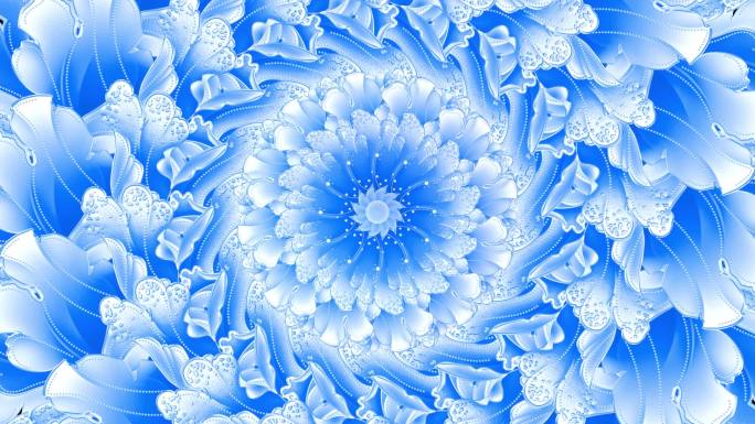 蓝色创意组合花开花朵视频