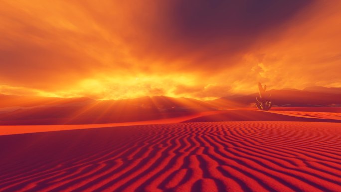 大漠孤烟 苍茫大漠 沙漠沙丘