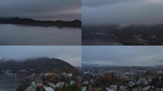 原创航拍 日本富士五湖秋色最美之富士五湖