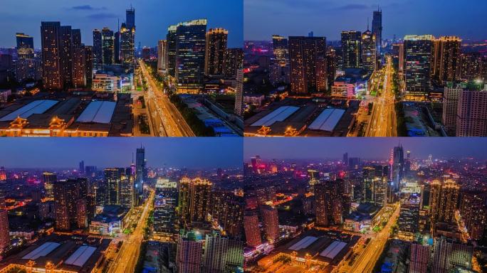 沈阳展览馆华润大厦万象城嘉里夜景延时4K