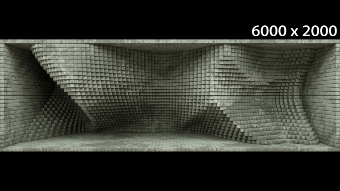【裸眼3D】水泥墙体建筑方块矩阵异形空间