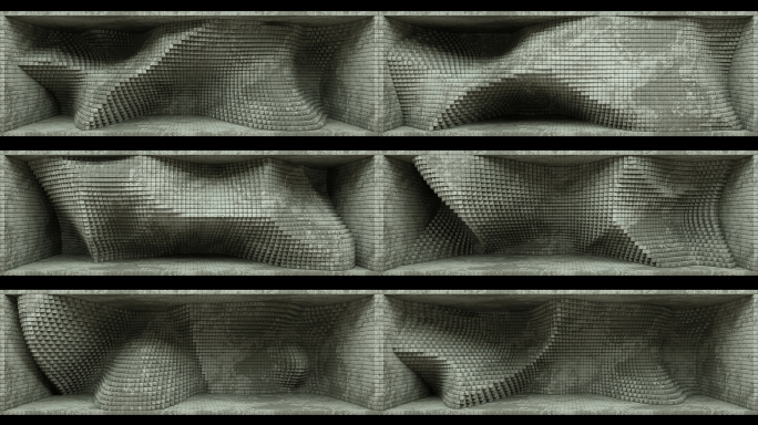【裸眼3D】水泥墙体建筑方块矩阵异形空间