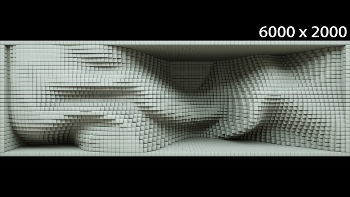 【裸眼3D】灰色墙体方块矩阵波浪空间艺术